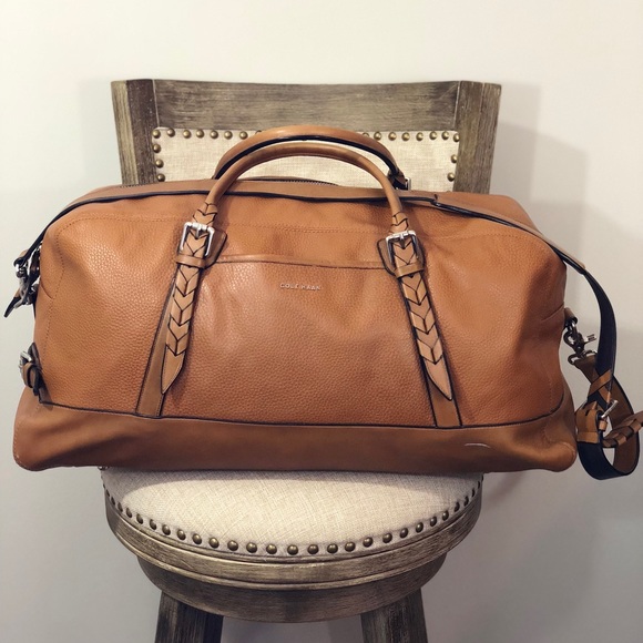 Cole Haan Handbags - Cole Haan ♡ Woven Leather Duffle Bag Weekender